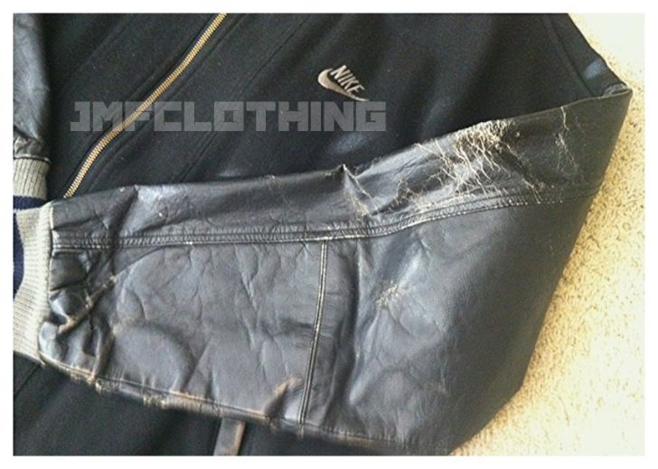 close up of leather sleeves